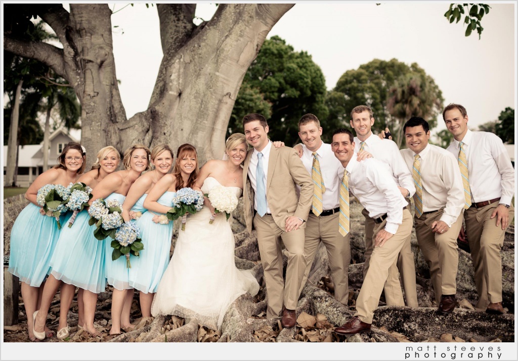 home wedding blue bridesmaids