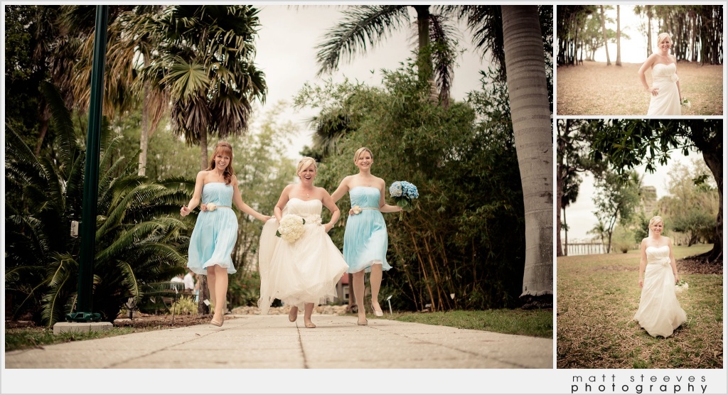 home weddings blue bridesmaids