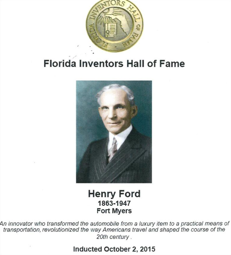 Henry Ford Florida Inventors Hall of Fame July 2015