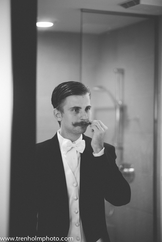 mustache wedding white tie tuxedo