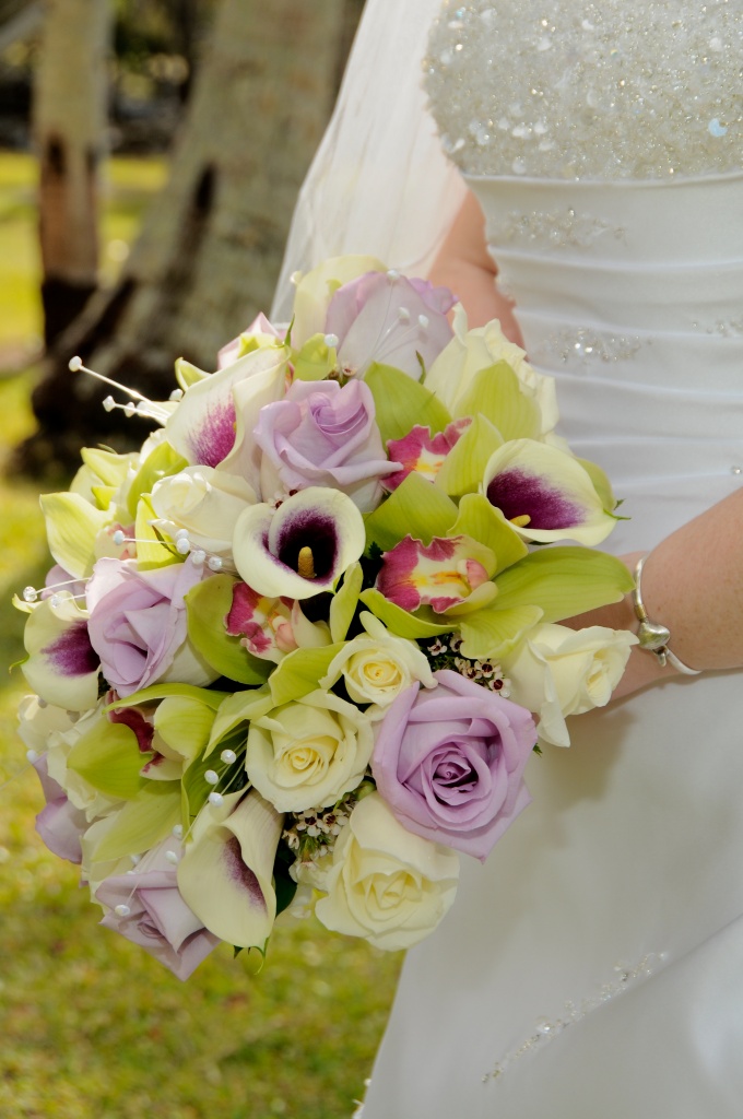 rose, orchid and calla lilies