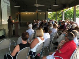 FHC Speaker Craig Pittman presents to a crowd at the Edison and Ford Winter Estates.